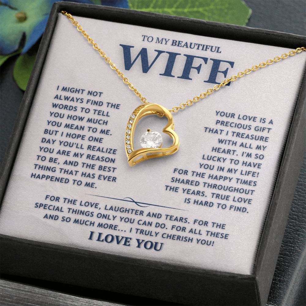 Heart Necklace Love Gift For Wife Beloved Wife I Love You More Jewelry -N393